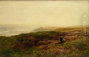 Goathland Moor With Figures In The Foreground by Edmund Morison Wimperis