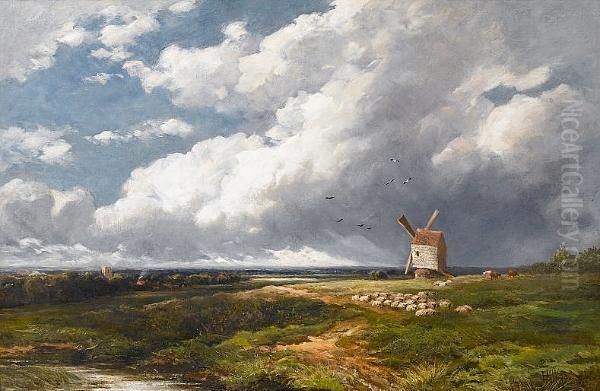 Windmill In A Country Landscape - view 1