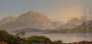 Highland Landscape With A Boat On A Lake Highland Landscape With A Boat On A Lake