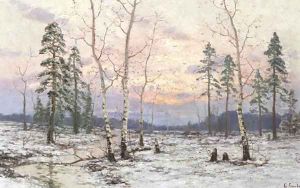 Birches in a Snowy Landscape