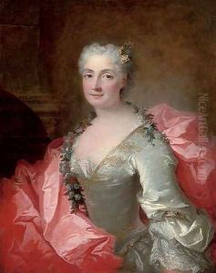 Portrait of a lady said to be Duchesse de Chateauroux by Robert Tournieres