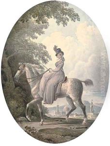 Portrait of the artist, Miss Harriet Carr by Jean-Baptiste Thian