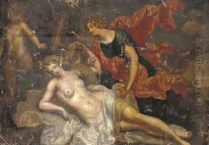 Jupiter and Callisto by Augustin Terwesten