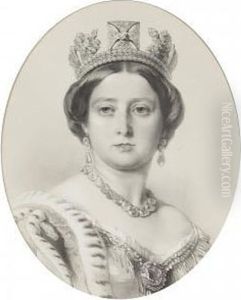 Queen Victoria In Her Robes Of State by Franz Xavier Winterhalter