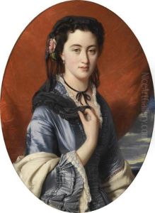 Studio Portrait Of A Lady With Roses In Her Hair