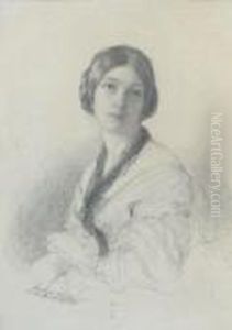 Portrait De La Baronne Gudin by Franz Xavier Winterhalter