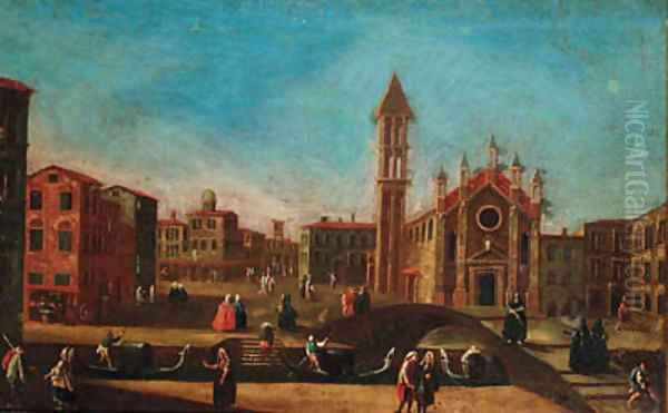 A capriccio view of a Venetian piazza - view 1