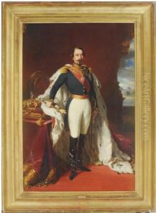 Portrait Of Napoleon Iii, Full-length, In Regal Garb; And Twocompanion Prints