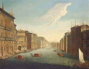 The Grand Canal, Venice, looking East from the Palazzo Balbi to the Rialto Bridge