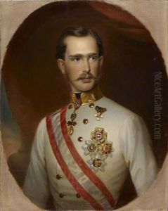 Portrait De Franz Joseph, Dans Un Ovale Peint by Franz Xavier Winterhalter