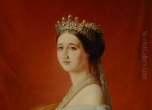 Gemaldepaar: Kaiser Napoleon Iii Und Seine Gemahlin Eugenia by Franz Xavier Winterhalter