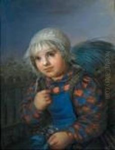 Junges Madchen Mit Haubchen Und Korb Auf Dem Rucken. by Franz Xavier Winterhalter