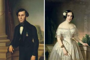 Portrait Of Pantia Ralli; And Portrait Of Mrs Pantia Ralli
Oil On Canvas by Franz Xavier Winterhalter