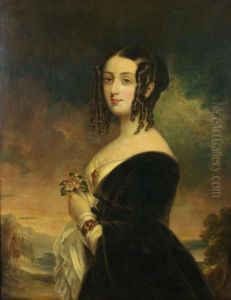Lady In A Black Dress by Franz Xavier Winterhalter