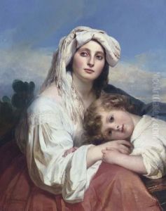 Italierin Mit Kind by Franz Xavier Winterhalter