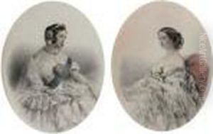 Portraits Of Girls, By Leon Noel by Franz Xavier Winterhalter