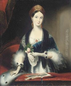 Queen Victoria At Drury Lane Theatre by Franz Xavier Winterhalter