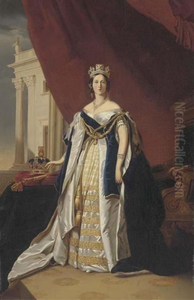 Portrait Of Queen Victoria, Small Full-length, In Coronationrobes - view 1