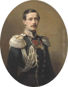 Portrait Of Count Paul Andreievich Shouvaloff In The Uniform Of His Majesty Suite by Franz Xavier Winterhalter