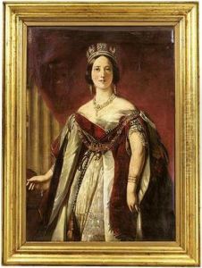 Portrait Of Queen Victoria, Three Quarter Length Standing by Franz Xavier Winterhalter