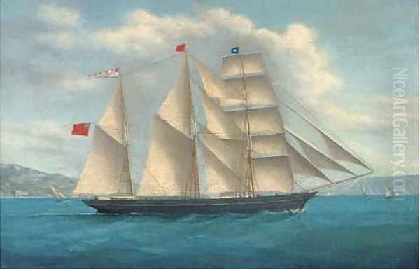 The barquentine Sparkling Foam in the Mediterranean off Naples - view 1