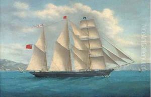The barquentine Sparkling Foam in the Mediterranean off Naples