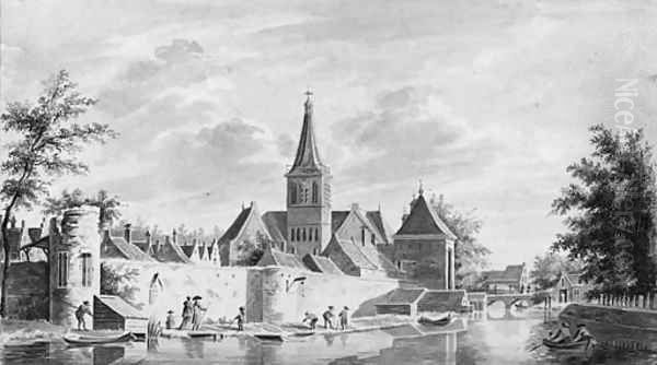 A view of the town walls of Vianen with the Landpoort - view 1