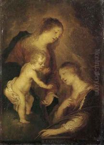 The Madonna and Child with Saint Margaret of Antioch by Theodor Van Thulden