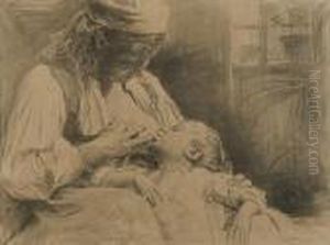Motherhood by Wincenty Wodzinowski