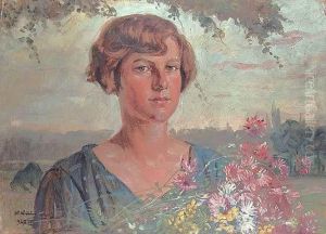 Portret Dziewczyny Z Kwiatami
