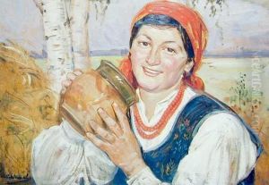 Kobieta Z Dzbanem by Wincenty Wodzinowski
