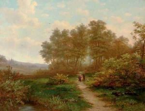 A sportsman conversing on a sunlit path