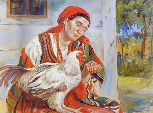 Dziewczyna Wiejska Z Kogutem, 193(8?)