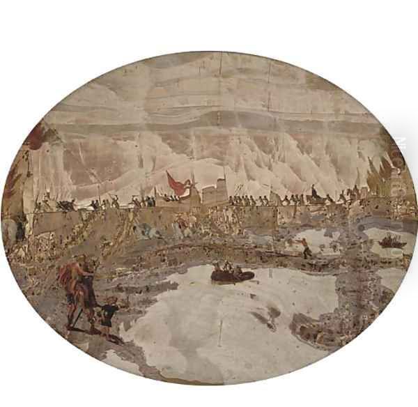 Aeneas rescuing Anchises from the Sack of Troy - view 1