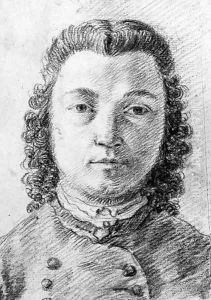 Head of a man in a wig