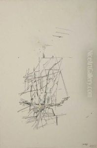 Tache D'encre Sur Les
Voilurescirca 1951 Dessin A La Plume Sur Papier Porte Une Signature En
Basa Droite 23,5 X 15,3 Cm Provenance: Ancienne Collection Otto
Wolsfrance Ancienne Collection Grety Wols by Otto Wols