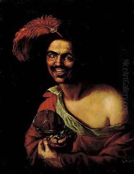 A man holding a roemer - view 1