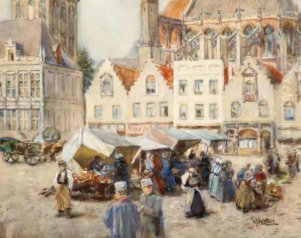 Market Day At The Grote Markt In Veurne - view 1