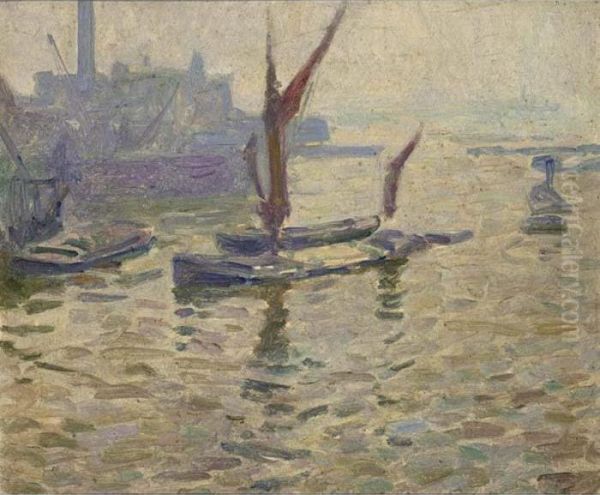 Barges On The Thames - view 1