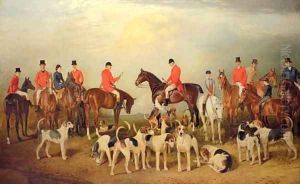 The Burton Hunt, with Lincoln Cathedral in the distance by Arthur Louis Townshend