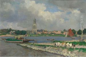 Gezicht Op Rhenen by Hendrik Jan Wolter