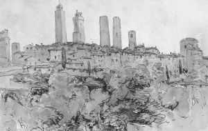 A View On San Gimignano by Hendrik Jan Wolter