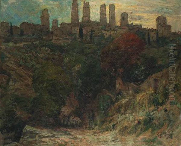 Sunset Near San Gimignano - view 1