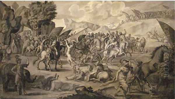 Theseus and the Amazons en grisaille - view 1