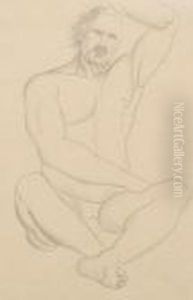 Seated Male Nude by Christopher Wood