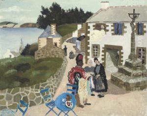 The Rug Seller, Treboul by Christopher Wood