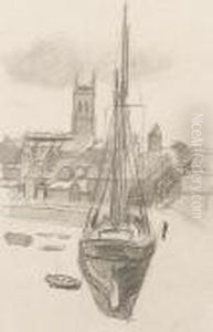 Boat In Harbour, Penzance by Christopher Wood