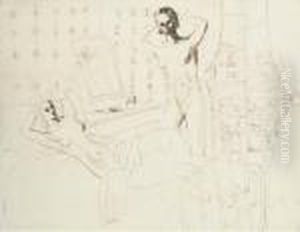 Two Female Nudes In A Bedroom Interior
