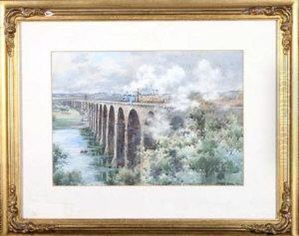 The Flying Scotsman Crossing Berwick Bridge - view 1