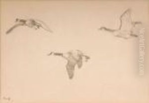 Geese In Flight by Frank Watson Wood